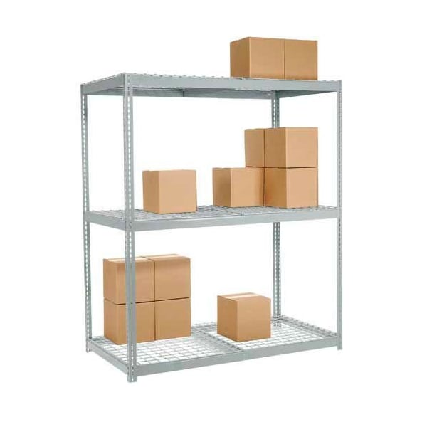 Global Industrial 3 Shelf, Wide Boltless Shelving, 3300 lb Cap, 96inW x 48inD x 84inH, Wire Deck B2296974 - main